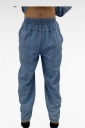 pantalone modello balloon effetto chambray fluid